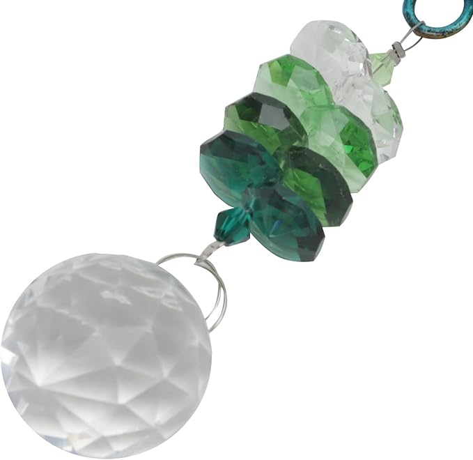 RUIXIA Crystal Hummingbird Suncatcher Stained Glass Beads Rainbow Maker Window Wall Hanging Prism Pendant Garden Outdoor Home Decor Ornaments, Green Hummingbird