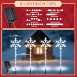 Solar Snowflake Pathway Lights - White (4 Pack)