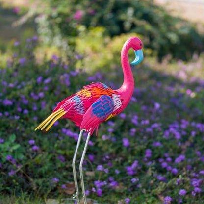 37" Flamingo Garden Statue,Metal Birds Garden Sculptures for Outside,Large Yard Art Outdoor Statue Lawn Ornaments for Home, Patio, Backyard Decor