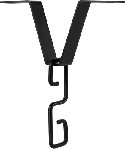 2 Pcs Heavy-Duty V-Shaped Rain Chain Gutter Adapter Clip S-Shaped Hooks Alloy Connector Holder for Rain Chains Adjustable Adapter for Gutter Chain Downspout Painted Hardware Black
