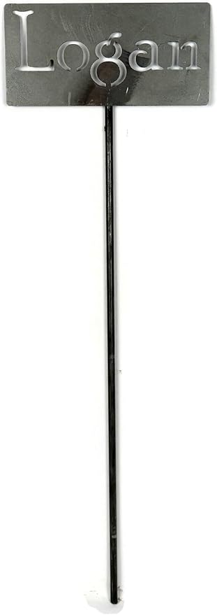 Classic Metal Garden Markers Clearance Items 20 to 33 Inches Tall (Raw Unfinished Steel, Logan)