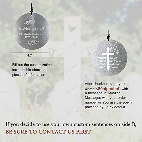 ASTARIN Personalized 30" Bereavement Wind Chimes for Outside, Memorial Gift in Remembrance of a Loved One, Sympathy Gift for Loss of Mother Father Husband, Garden Patio Decor