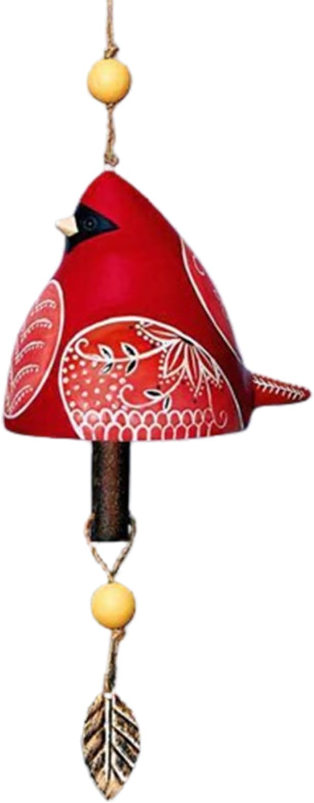 Bird Song Bell Garden Decoration,Ceramic Chimes Hanging Rustic Wind Chime Bird Song Bell Music Wind Chimes Festival Gift, Witness Friendship for Backyard Church Hanging Decor, The Porch Decor (Red)