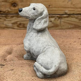 Dachshund Dog Figure Pet Memorial Stone Concrete Dachshund Figurine Solid Rock Stonework Sausage Dog Garden Outdoor Statue