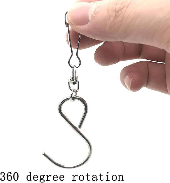 24 Pack Swivel Hooks Clips for Hanging Wind Chimes, Crystal Twisters, Outdoor Ornaments Party Supply