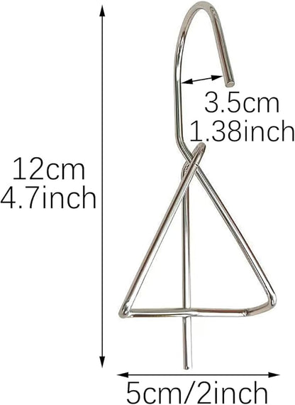 RLECS 10PCS Silver 304 Stainless Steel Flower Pot Hanging Hook 12x5cm Terracotta Basin Stand Wall/Fence Mounted Plant Hanger