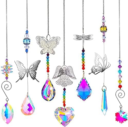 Crystal Suncatchers Hanging Ornaments, Rainbow Maker Sun Catchers Indoor Window Garden Decor Gift Indoor Window Home Car Decor Gift (1, Stone)