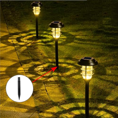 Solar Light Stakes - 6 Pack, 8.27", Black