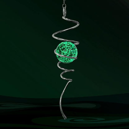 Aoedelyart Glow in The Dark Wind Spinner Tail Gazing Ball Spiral Decorative Spiral Tail Wind Spinner Stabilizer Sun Catcher,Indoor Outdoor Hanging Art Garden Decoration Wind Sculpture Stabilizer-13in