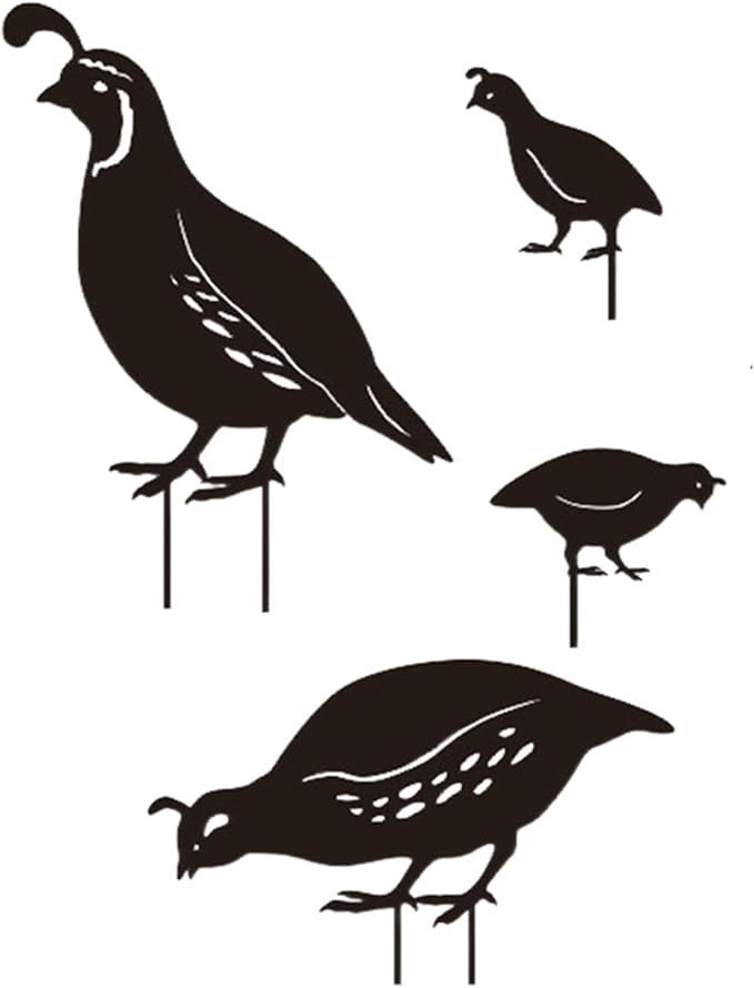 4Pcs Quail Animal Statue Garden Ornaments Yard Sign Quail Sculpture Easter Decors Garden Stakes Photographic Props Garden Decor for Outdoor