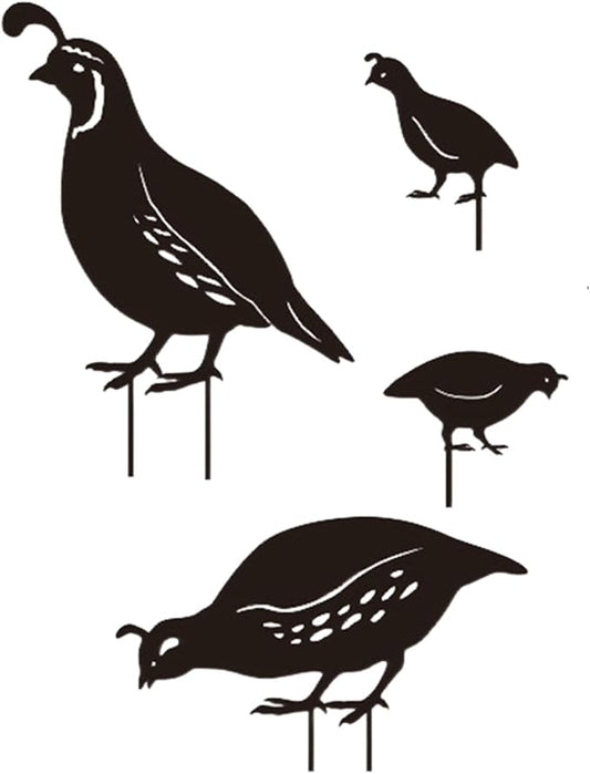 4Pcs Quail Animal Statue Garden Ornaments Yard Sign Quail Sculpture Easter Decors Garden Stakes Photographic Props Garden Decor for Outdoor