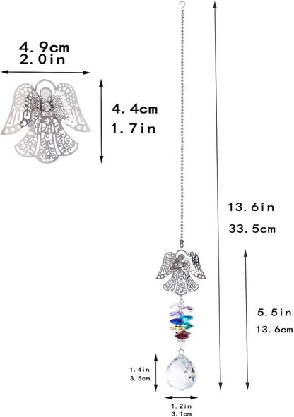 H&D HYALINE & DORA Crystal Guardian Angel Chakra Beads Suncatcher Car Charm for Rear View Mirror