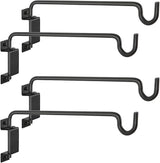 AILIN YELOKIE 16" 360° Swivel Plant Hanger (4-Pack) - Heavy Duty Solid Steel Wall Hook, 12-Directional Adjustable for Bird Feeders, Outdoor/Indoor Plants, Garden & Patio, Rust-Resistant Black