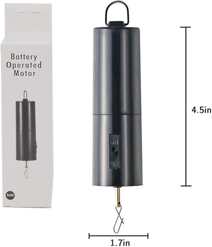 FENELY Wind Spinner Motor Battery Operated for Hanging Display Yard Black Wind Spinners Outdoor Sculptures - Load Capacity of 4 Pounds
