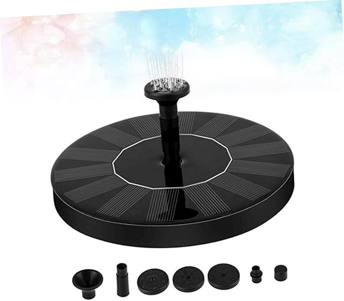 SUPVOX 1W Solar Floating Fountain Pump for Garden Pool Outdoor Solar Panel Water Fountain Decoration Black for Water Features