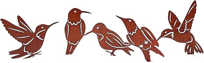 Rusty Metal Bird Garden Ornaments Weather Outdoor Decoration for Patios Yard Landscape Art Durability Outdoor Metal Animal Sculptures