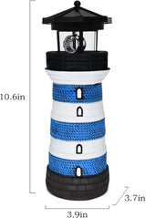 Solar Lighthouse Rotating Beacon – Led Light House for Yard Garden Nautical Decor Porch Deck Outdoor Decoration Lawn Ornaments Outside Statue Gifts for Mom Mother