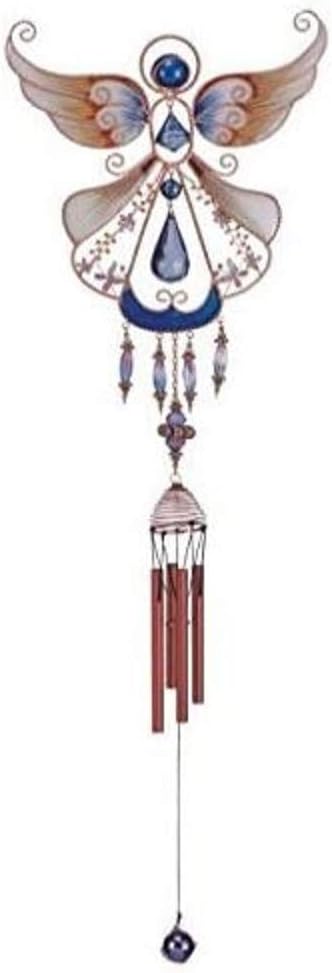 StealStreet SS-G-99927 Wind Chime Copper and Gem Angel Garden Decoration Hanging Porch Decor