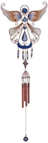 StealStreet SS-G-99927 Wind Chime Copper and Gem Angel Garden Decoration Hanging Porch Decor
