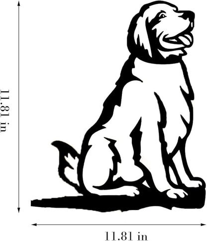 Adorable Dog Stake Decoration Yard Garden Outdoor Metal Art Dog Silhouette Decoration Steel Dogs Statue Adorable Ornament Gift (Golden Retriever)
