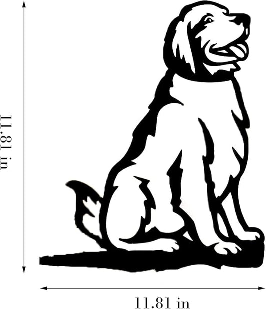 Adorable Dog Stake Decoration Yard Garden Outdoor Metal Art Dog Silhouette Decoration Steel Dogs Statue Adorable Ornament Gift (Golden Retriever)