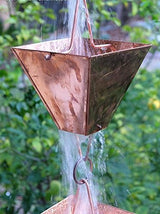 Nutshell Stores Extra Large Square Cups Rain Chain - Copper - 12 Feet