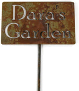 Classic Metal Garden Markers Clearance Items 20 to 33 Inches Tall (Dara's Garden 21", Naturally Rusted)