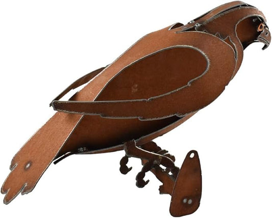 Modern Artisans American Made Metal Hawk Wall-Mounted Garden Art Sculpture, Indoor/Outdoor