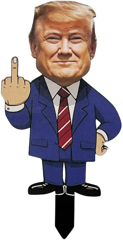 WVT Trump Yard Sign 2024 President Trump Middle Finger Yard Sign Funny Lawn Signs Outdoor Yard Decor