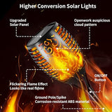Solar Torch Lights - 43" LED Flickering Flame, 4 Pack