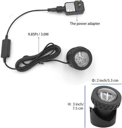 Warm White Pond Lights, 2500K Underwater Weighted Pond Light IP68 Waterproof Submersible Fountain Lights for Pond Fountain Waterfall,1 Lights