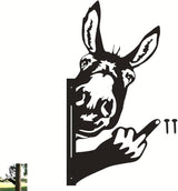 Flipping Off Bigfoot Peeking Animal Metal Sign Funny Middle Finger Yard Art Decor for Tree, Fence, or Corner Outdoor Farmhouse Garden Ornament for Home or Cabin Decoration (#F, 12IN)
