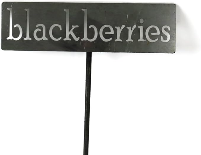 Classic Metal Garden Markers 19 Inches Tall (blackberries, Raw, Unfinished Steel (will rust with time))