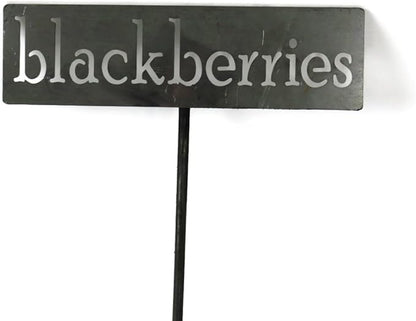 Classic Metal Garden Markers 19 Inches Tall (blackberries, Raw, Unfinished Steel (will rust with time))