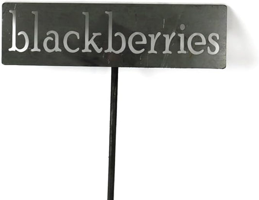 Classic Metal Garden Markers 19 Inches Tall (blackberries, Raw, Unfinished Steel (will rust with time))