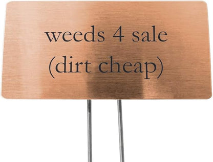 Outdoor Metal Garden Sign, Label, or Memorial. 4 x 2" or 6 x 4" sign with rounded corners and a 10" stake. Materials Include: Stainless Steel, Brass, Copper, Bronze and Titanium. (Bronze, 4 x 2")