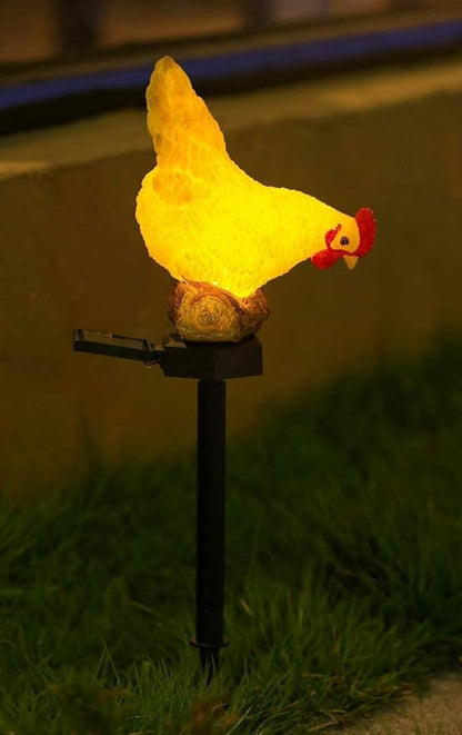 Outdoor Chicken Solar Lights: Resin Garden Decor for Outside Patio Yard Cute Chicken Gifts for Housewarming Mother's Day Birthday
