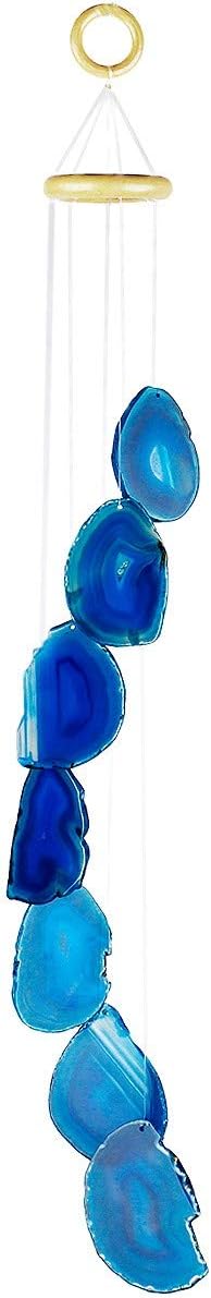 Rockcloud Agate Sliced Geode Wind Chime Home Garden Decoration Figurine