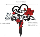 Memorial Plaques Stake Grave Decorations for Cemetery Metal Grave Plaque Markers Sympathy Waterproof Grave Stake Cemetery Decor for Mom Outdoors Garden Personalized