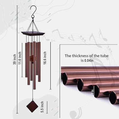 39" Deep Tone Large Wind Chimes for Outside Clearance, Memorial Sympathy Wind Chimes Outdoor for Porch Garden Yard Decor Patio,Sympathy Gifts for Loss of Loved One,Dark Brown