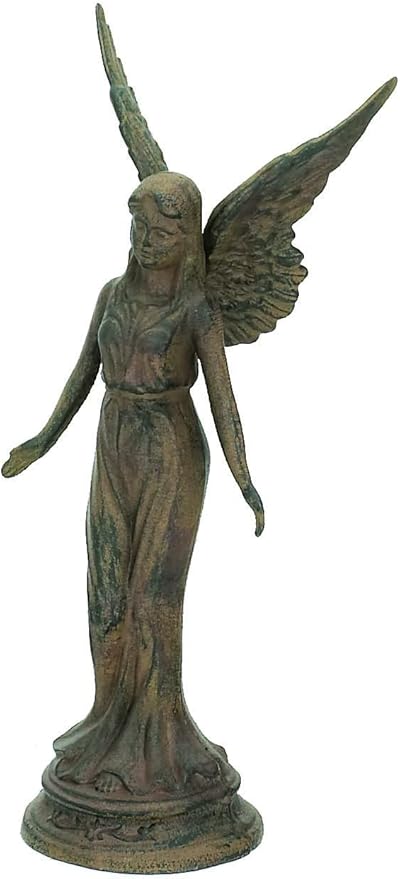 Upper Deck Majestic Angel Statue Cast Iron Rust Finish