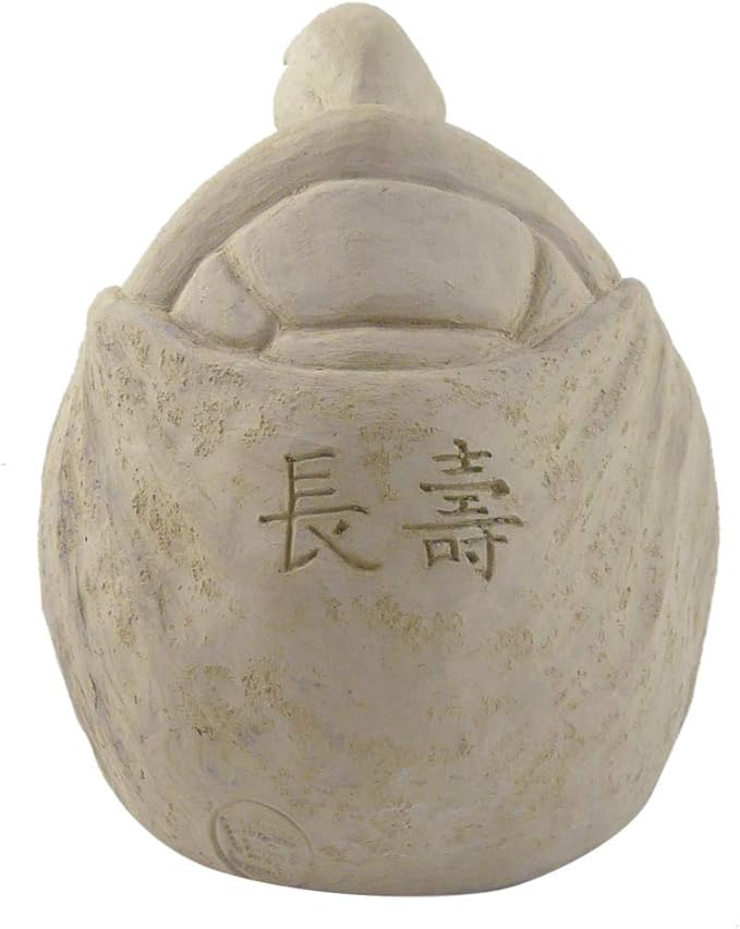 Modern Artisans Meditating Turtle - Cast Stone Garden Sculpture : Large Size, Antique Stone Finish