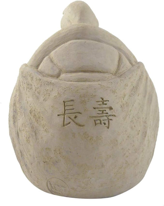 Modern Artisans Meditating Turtle - Cast Stone Garden Sculpture : Large Size, Antique Stone Finish