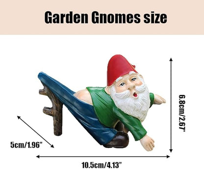 Gnome Figure Plant Pot Hanger, Turtle Flower Pot Hugger, Resin Gnome Statue, Funny Pot Huggers for Planters, Cute Climbing Tortoise Flower Pot Hugger, Garden Fence Balcony Patio Yard (GNOME)