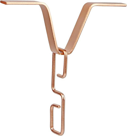 Gralara Rain Chain Gutter Adapter, Rain Chain Hook, V Shaped Installation Outside Hardware Iron Connector, V Shaped Hook Hanger, Copper Color