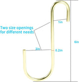 Vindar 3 Pack 6 Inches Bird Feeder Hook Heavy Duty Gold S Hooks Hangers for Kitchen, Office, Wind Chimes, Lanterns, Gardening Tools, Hummingbirds Feeders, Bird House, Lanterns