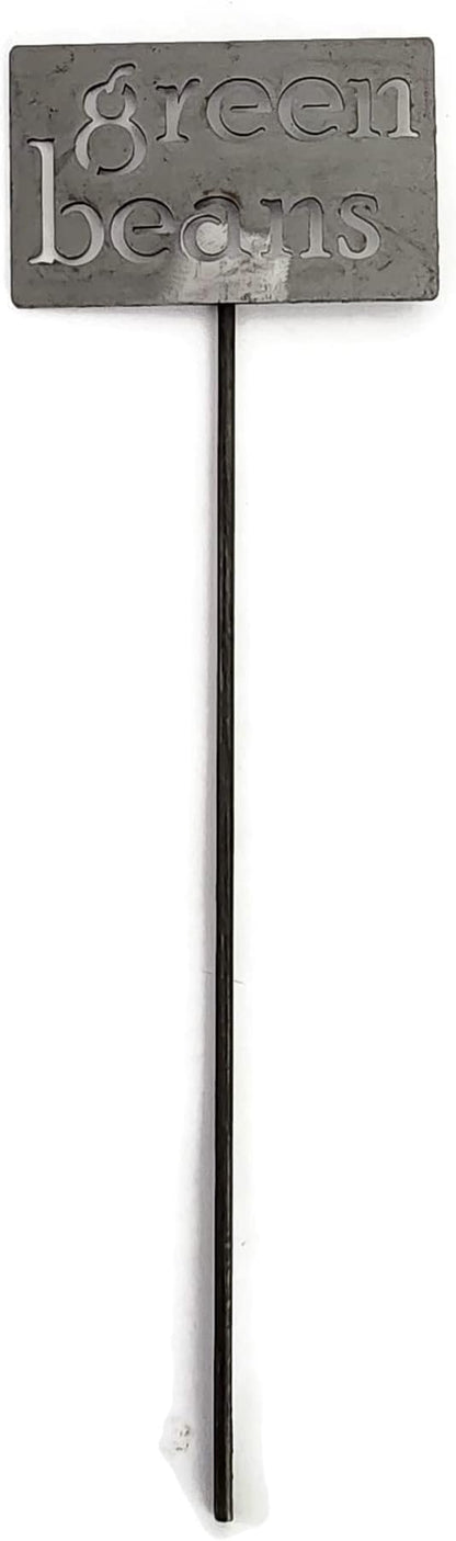 Classic Metal Garden Markers 19 Inches Tall (green beans, Raw, Unfinished Steel (will rust with time))