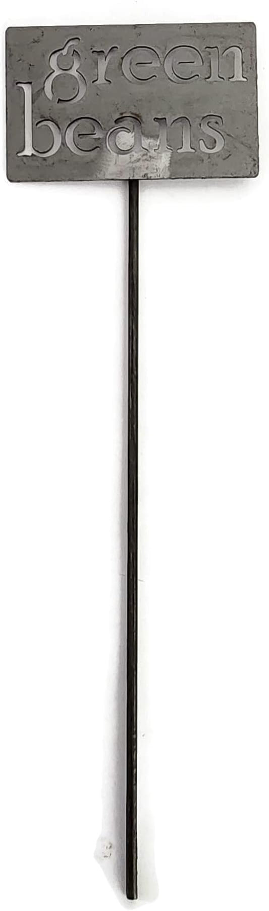 Classic Metal Garden Markers 19 Inches Tall (green beans, Raw, Unfinished Steel (will rust with time))