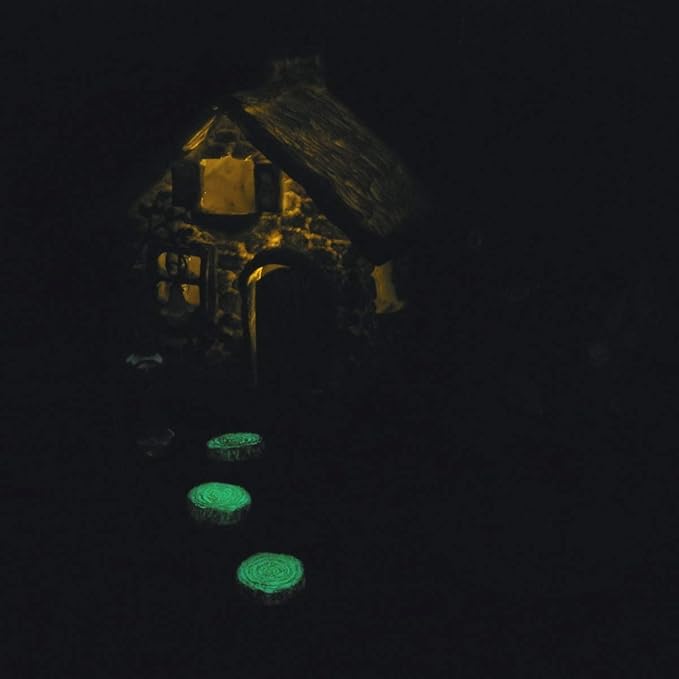 Treasure Gurus 3pc Miniature Glow Dark Log Slice Step Set Fairy Garden Landscape Accessory Outdoor Dollhouse Decor