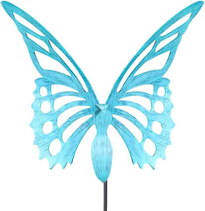 Modern Artisans American Made Large Butterfly Garden Sculpture/Stake - Verdi Green